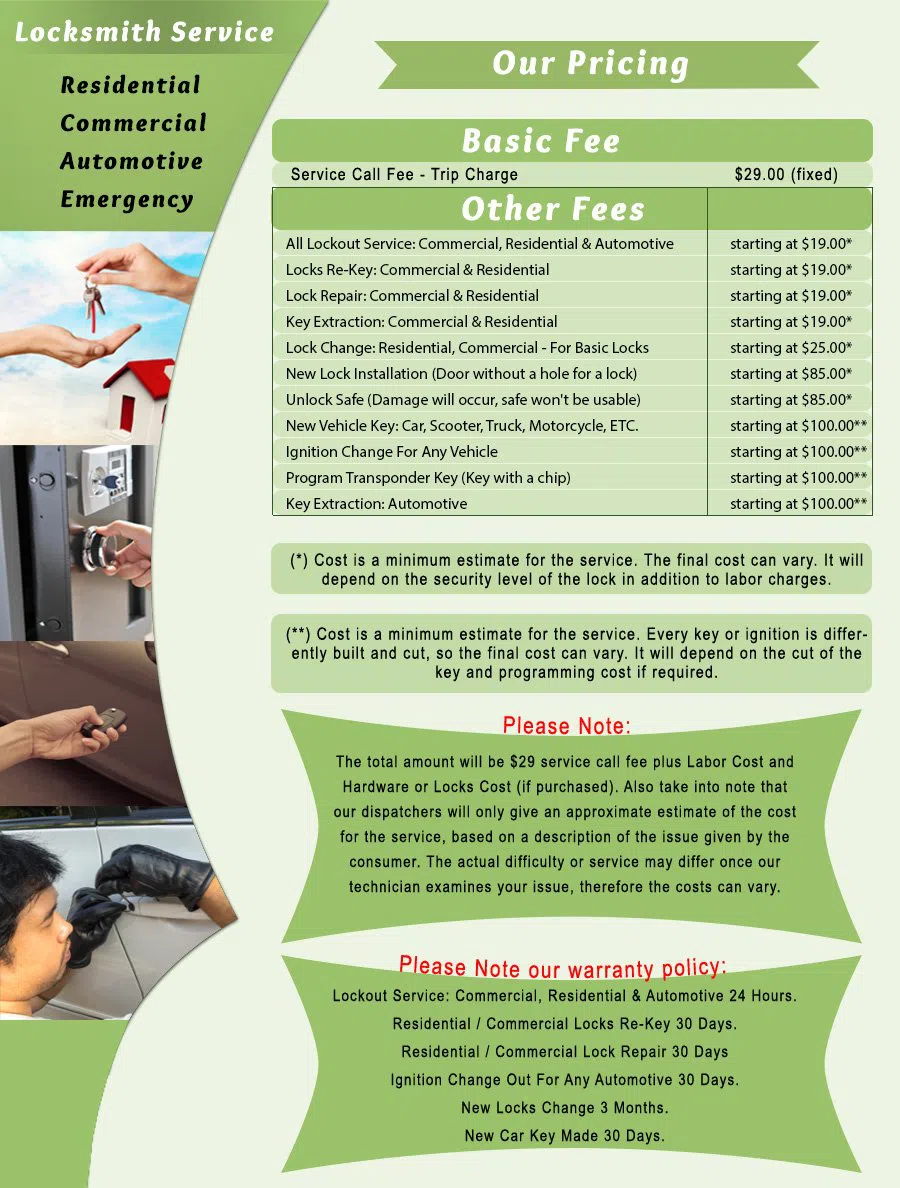 San Diego Master Locksmith San Diego, CA 619-402-1868 - price-list-c-22